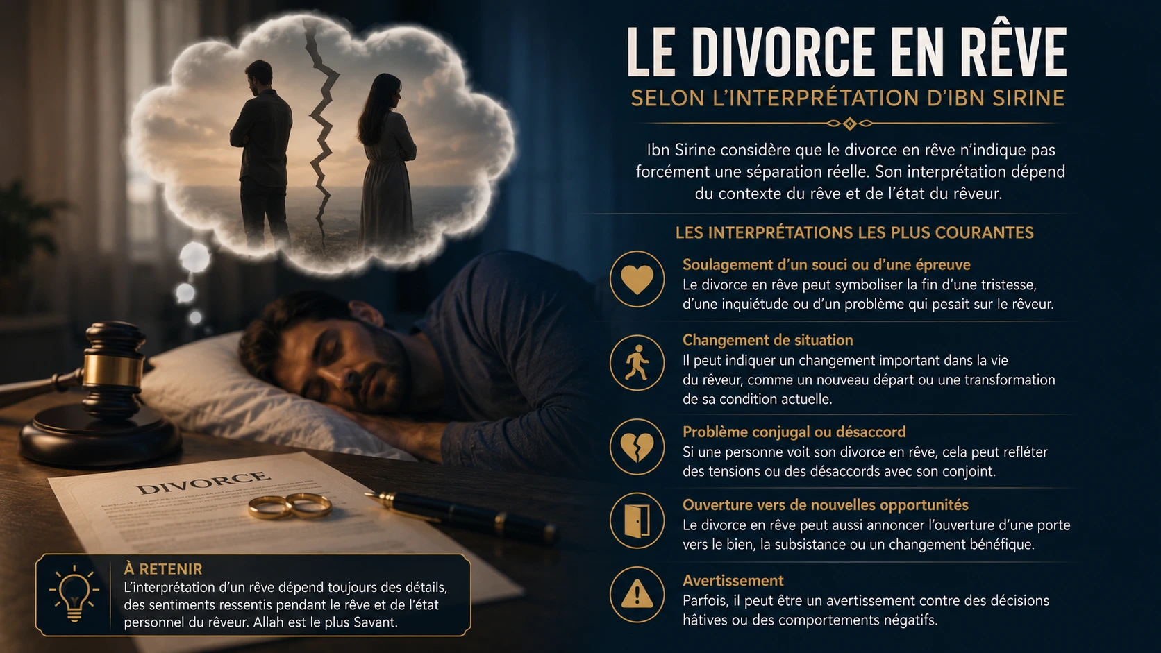 Voir un divorce en rêve selon Ibn Sîrîn et An-Nâbulsî